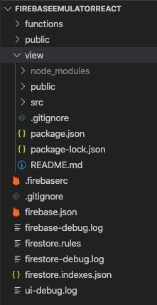 Default Firebase and CRA file structure